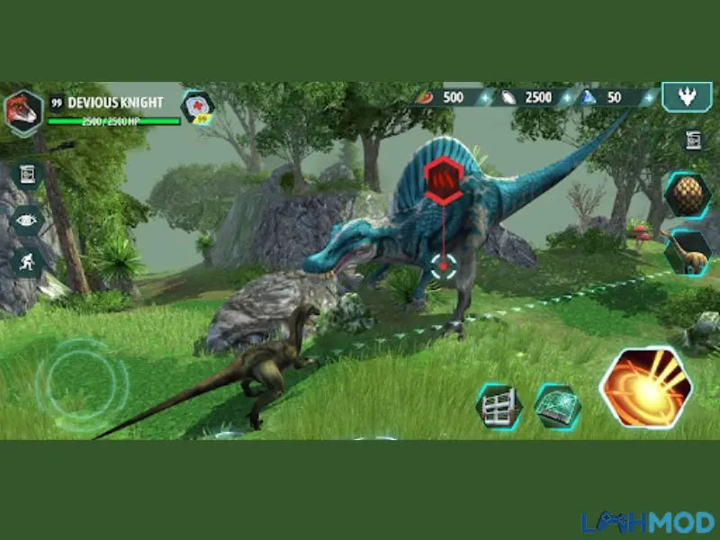 Ảnh 4 của Dino Tamers Mod APK V2.30 (Chế Tạo, Money, Gems, Craft) Cảnh trận chiến PvP kịch tính giữa các khủng long trong Dino Tamers Mod APK