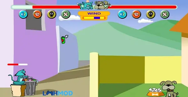 Ảnh 2 của Tải game Dog Cat Fight Apk 2.28 cho Android, IOS Giao diện chính game Dog Cat Fight với hai nhân vật chó và mèo