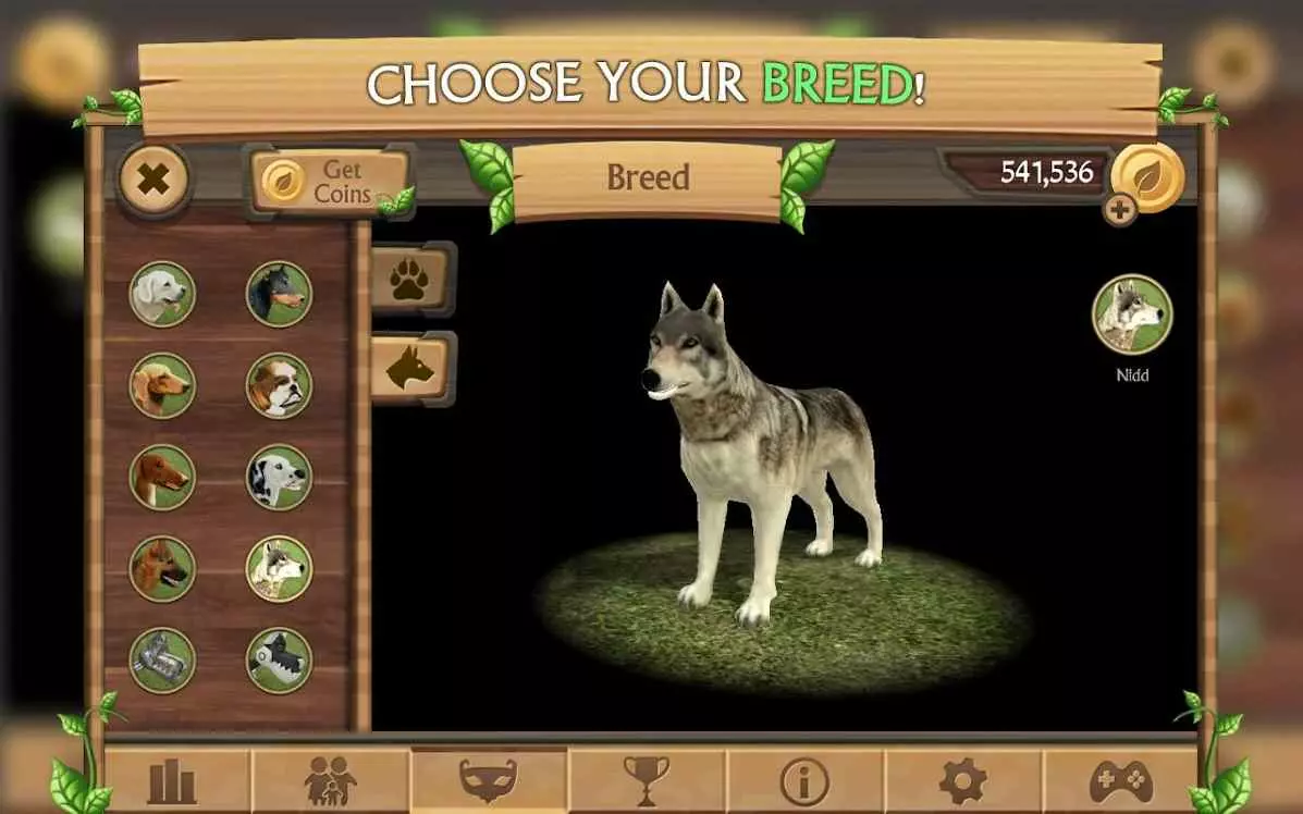 Ảnh 5 của Tải game Dog Sim Online Mod APK 202 (Vô Hạn Tiền) Một chú chó với giao diện tùy chỉnh đang đứng giữa khung cảnh thành phố rộng lớn, thể hiện sự tự do khám phá và cá nhân hóa