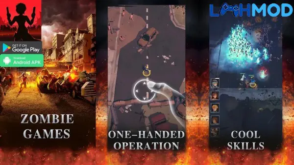 Ảnh 1 của Tải Doomsday Crisis APK 1.5.23010301 cho Android iOS Cảnh chiến đấu khốc liệt của nhân vật nữ chống lại đàn zombie trong Doomsday Crisis