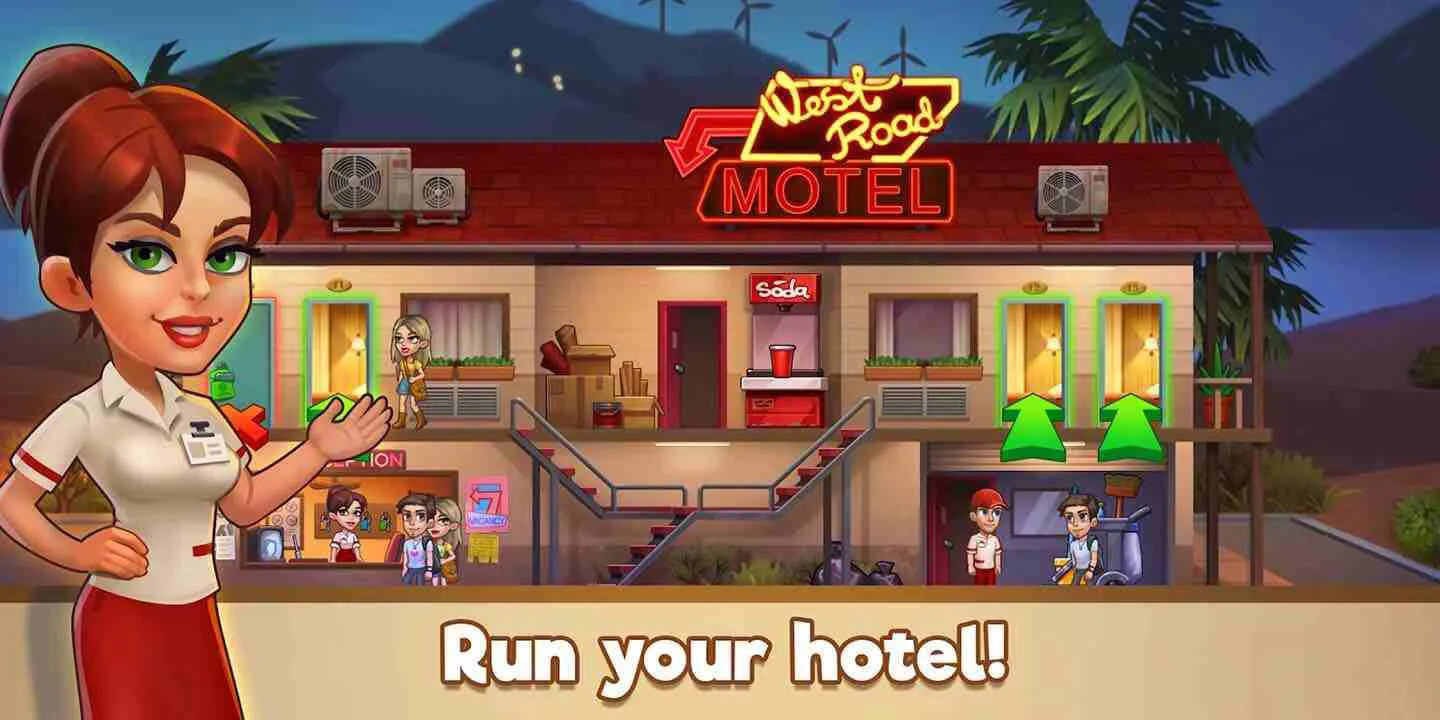 Ảnh 1 của Tải game Doorman Story Mod APK 1.13.1 (Vô hạn tiền, tài nguyên) Gameplay quản lý khách sạn Doorman Story phiên bản mod
