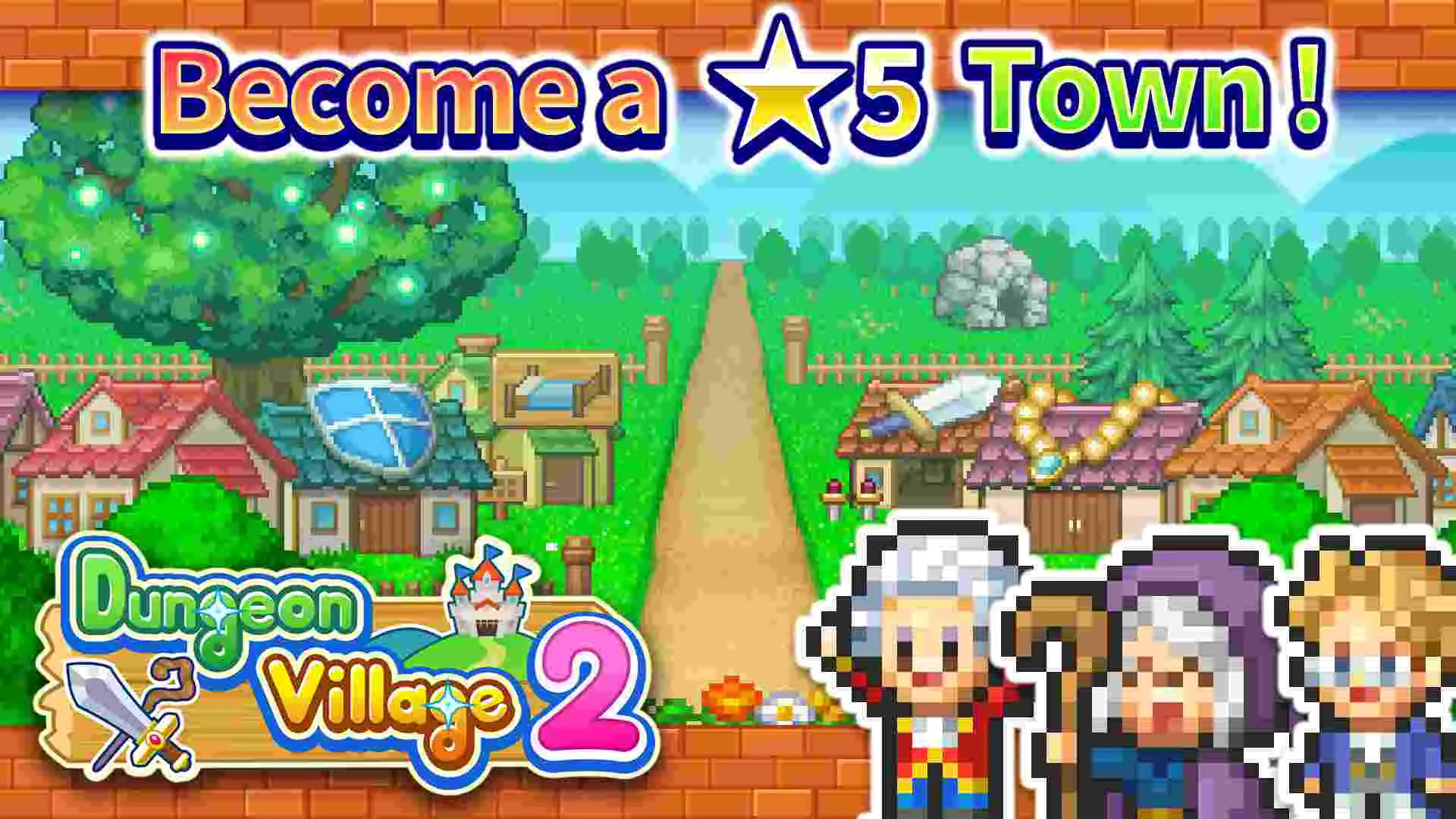 Ảnh 3 của Dungeon Village 2 Mod APK v1.5.0 (Menu, Vô Hạn Tiền) Các nhân vật Dungeon Village 2 đang di chuyển trong làng