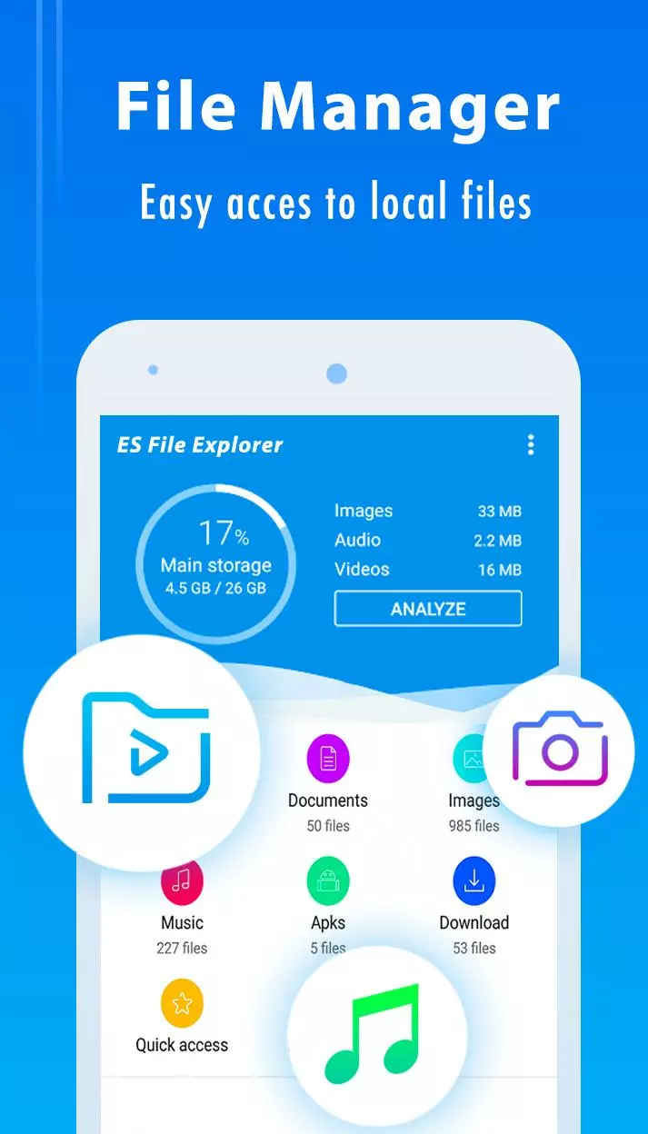 Ảnh 1 của Tải ES File Explorer Mod APK 4.4.2.5 (Mở Khóa Premium) Alt text mô tả ES File Explorer Mod đang hiển thị danh sách các thư mục và tệp