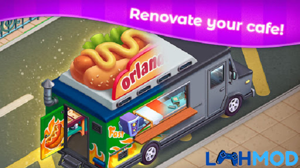 Ảnh 4 của Tải trò chơi Grand Cafe Story MOD APK 2.0.45 (Miễn phí mua sắm) cho Android iOS Hình ảnh tổng thể quán cà phê của Orlando trong Grand Cafe Story