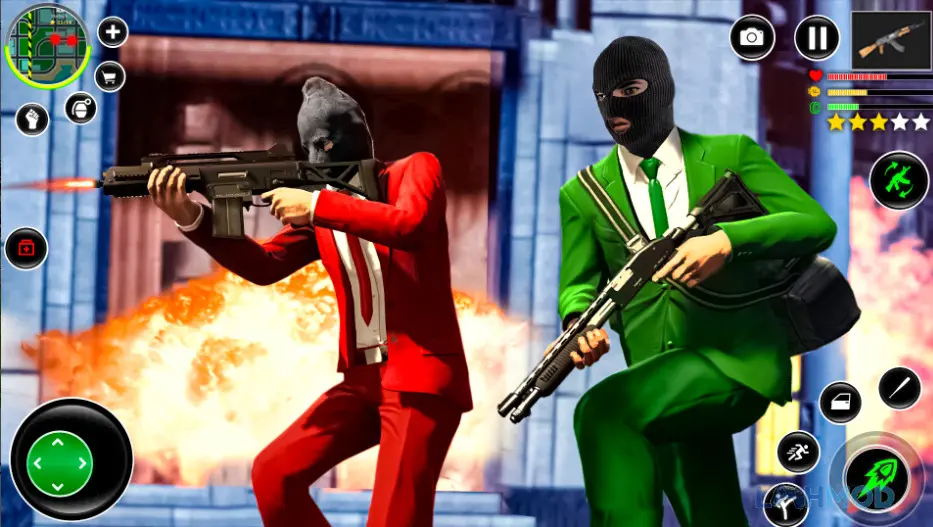 Ảnh 3 của Tải Grand City Thug Crime Games Apk 4.5.3 cho Android iOs Nhân vật game đang lái xe trên đường phố trong Grand City Thug Crime Games