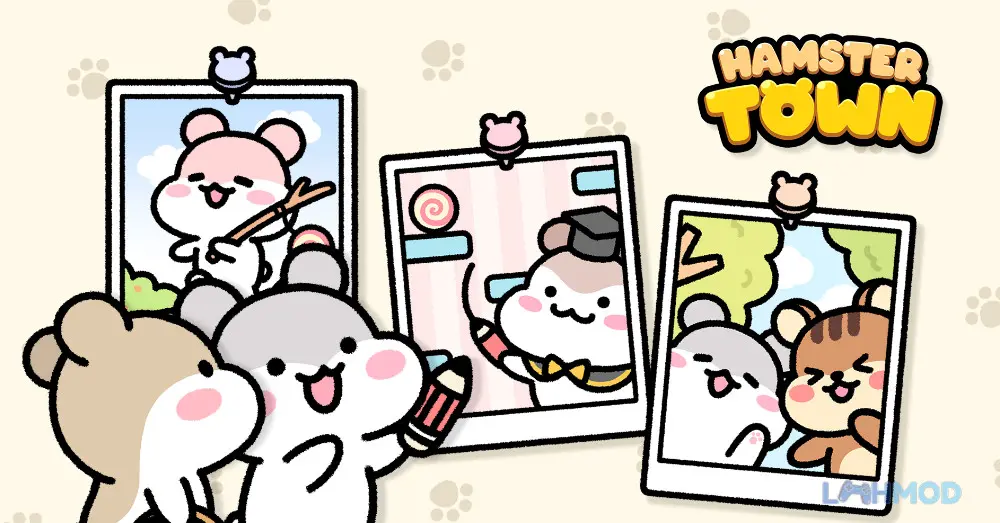 Ảnh 2 của Tải Hamster Town Mod Apk 1.1.206 (Vô hạn tiền) cho Android iOs Các chú chuột Hamster đáng yêu trong trang phục đa dạng
