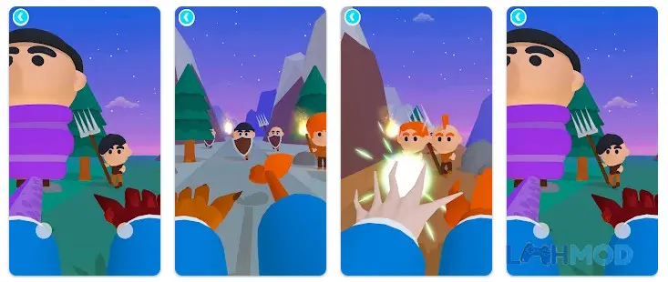 Ảnh 4 của Human Hunter Mod Apk v0.2.9 (Vô Hạn Tiền) Một con quái vật với đôi mắt đỏ rực chuẩn bị tấn công trong Human Hunter Mod