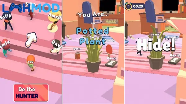 Ảnh 2 của Tải trò chơi Hunt & Seek APK 1.0.5 cho Android iOS Cảnh trong game Hunt & Seek, nhân vật đang hóa trang thành một vật thể trong nhà