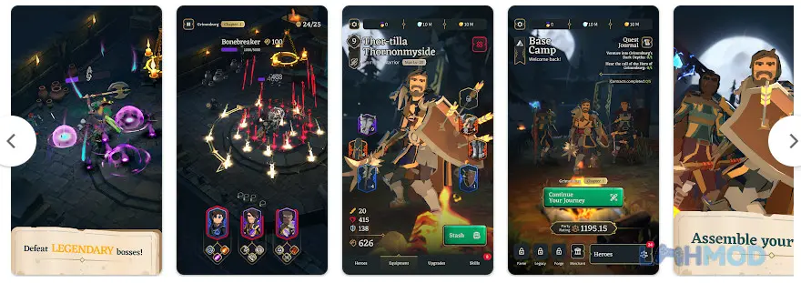 Ảnh 3 của Tải Idle Dungeon Raiders Mod Apk 0.1.30 (Dev Menu, 20+ FEATURES) cho Android iOs Màn hình nâng cấp nhân vật với các chỉ số và trang bị trong Idle Dungeon Raiders Mod