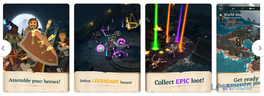 Ảnh 4 của Tải Idle Dungeon Raiders Mod Apk 0.1.30 (Dev Menu, 20+ FEATURES) cho Android iOs Cảnh chiến đấu và thu thập chiến lợi phẩm trong hầm ngục của Idle Dungeon Raiders Mod