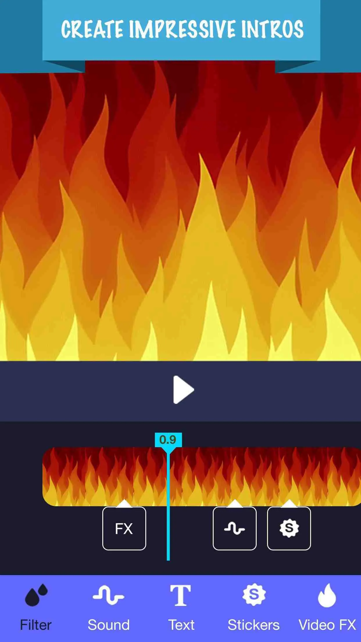 Ảnh 2 của Intro Maker Mod APK 4.9.2 (Mở Khóa VIP) Hình ảnh minh họa giao diện chỉnh sửa trong Intro Maker Mod