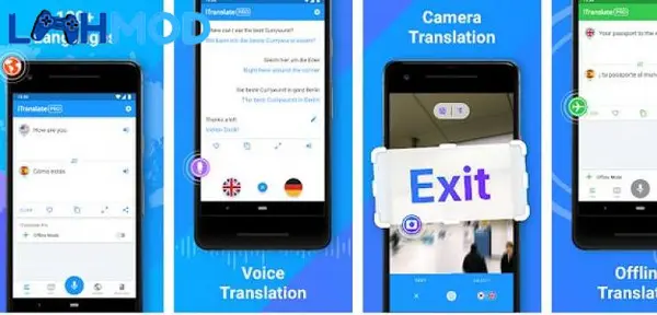 Ảnh 2 của iTranslate MOD APK 5.7.6 (Mở khóa trả phí) Android Giao diện dịch văn bản của iTranslate hỗ trợ nhiều ngôn ngữ