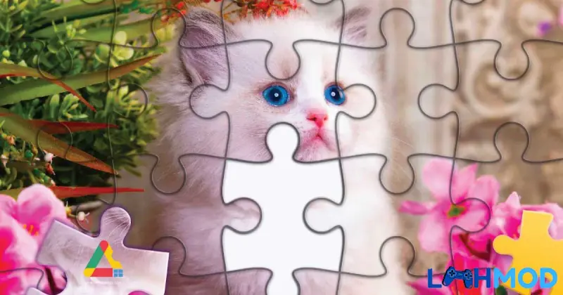 Ảnh 2 của Tải Jigsawscapes Apk 1.2.4 cho Android Hình ảnh một màn chơi trong Jigsawscapes với nhiều mảnh ghép