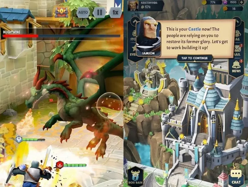 Ảnh 3 của Tải game Kingdom Boss Mod APK 0.1.3398 (High HP/DMG/DEF) Giao diện chọn anh hùng và đội hình trong Kingdom Boss Mod