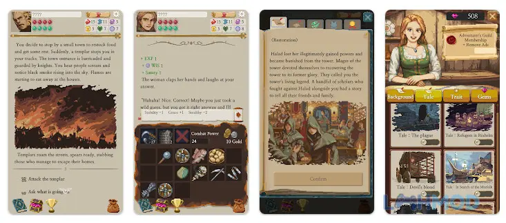 Ảnh 3 của Tải Life in Adventure Mod Apk 1.1.47 (Many Gems, Always Win, Membership) cho Android iOs Cảnh khám phá bản đồ với các lựa chọn hành động trong trò chơi Life in Adventure