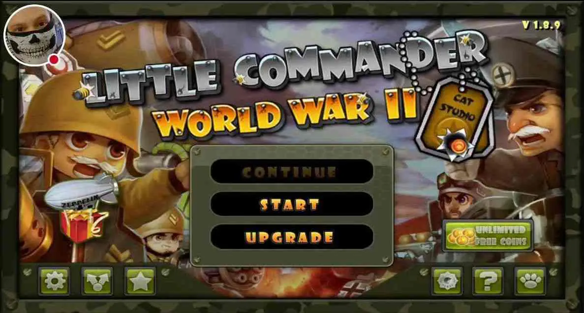Ảnh 2 của Little Commander – WWII TD Mod APK 1.9.3 (Mua sắm miễn phí) Màn hình giao diện Little Commander mod