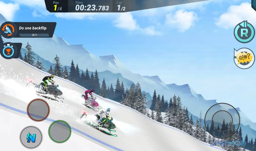 Ảnh 1 của Tải Mad Skills Snocross Apk 1.3.0 cho Android iOs Cảnh đua xe trượt tuyết gay cấn trên đường núi phủ tuyết trắng