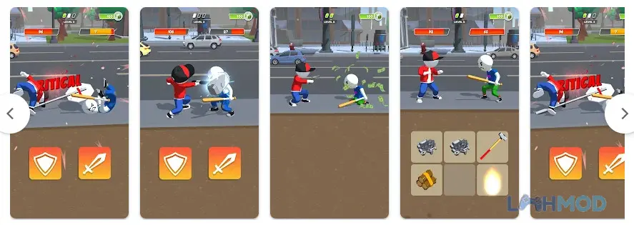 Ảnh 3 của Tải Merge Fighting Mod Apk v1.1.20 (Vô Hạn Tiền) cho Android iOs Giao diện chọn vũ khí và kỹ năng trong Merge Fighting Mod