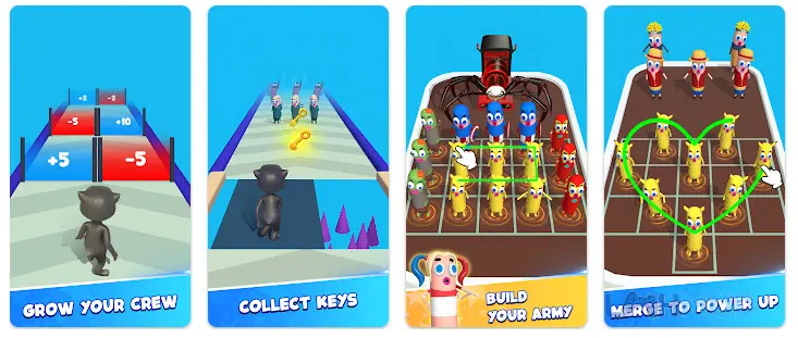 Ảnh 2 của Tải Merge Master Monster Run 3D Mod Apk 1.0.5 (Không QC) cho Android iOs Cảnh quái vật xúc xích đang chạy và hợp nhất trên đường đua 3D