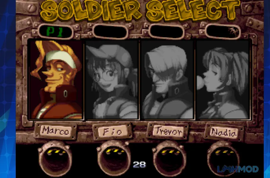 Ảnh 2 của Tải METAL SLUG 4 ACA NEOGEO Mod Apk 1.1.2 (Full Game) cho Android iOs Nhân vật Marco đang chiến đấu trong màn chơi METAL SLUG 4