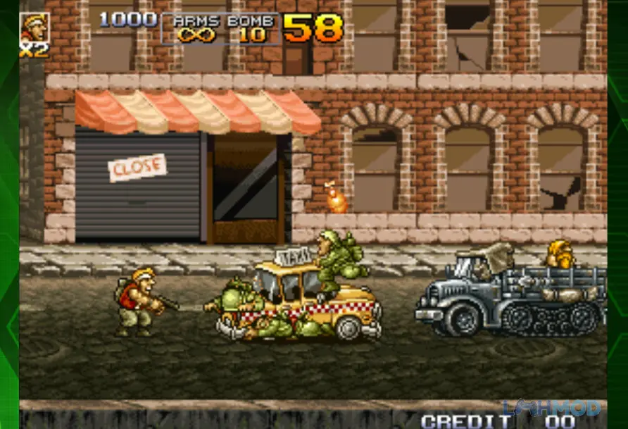 Ảnh 3 của Tải METAL SLUG 4 ACA NEOGEO Mod Apk 1.1.2 (Full Game) cho Android iOs Cảnh chơi METAL SLUG 4 với phương tiện chiến đấu và kẻ thù