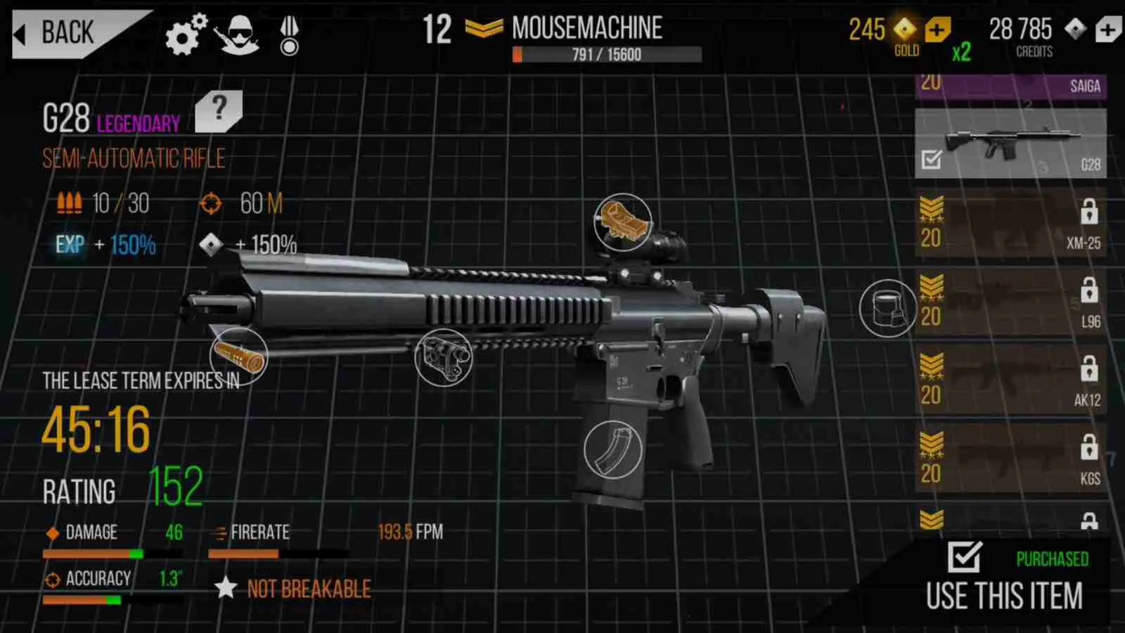 Ảnh 3 của Tải game Modern Strike Online Mod APK 1.56.12 (Menu, Vô Hạn Đạn) Kho vũ khí đa dạng của Modern Strike Online Mod