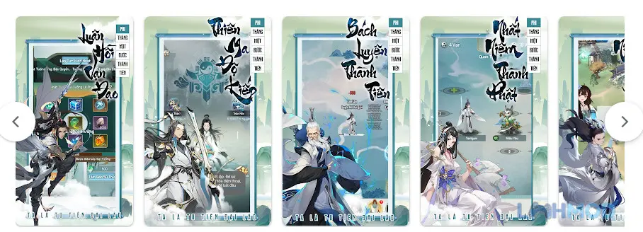 Ảnh 2 của Tải game Mộng Phi Tiên Apk 1.6.96 cho Android iOs Giao diện chiến đấu trong Mộng Phi Tiên, với các Thần Tiên và Thánh Thú mạnh mẽ