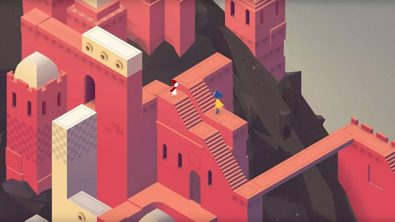 Ảnh 3 của Tải game Monument Valley 2 Mod APK 2.0.6 (Vô Hạn Tiền) Góc nhìn toàn cảnh một màn chơi đầy màu sắc trong Monument Valley 2