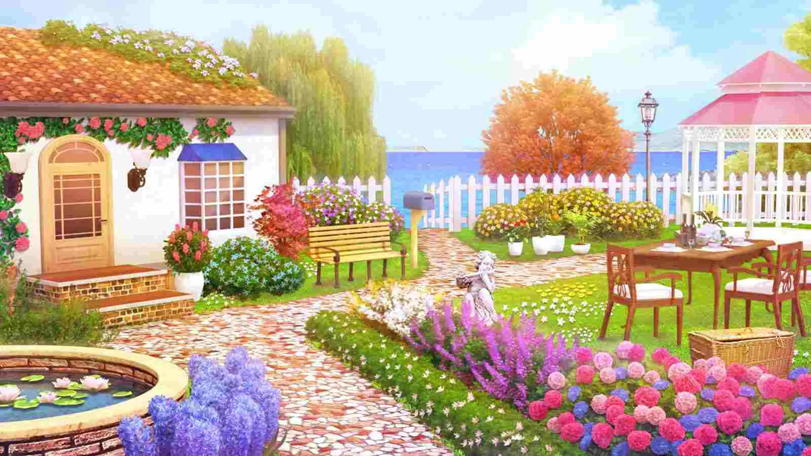 Ảnh 5 của My Home Design Garden Life Mod APK 1.1.1 Miễn phí iTem+999999 Giao diện chọn đồ vật trang trí đa dạng từ cây cối đến ghế ngồi trong My Home Design Garden Life