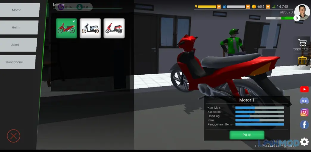 Ảnh 4 của Tải Ojol The Game Mod Apk 2.2.2 (Vô hạn tiền) cho Android iOs Ojol The Game Mod với giao diện lái xe chân thực