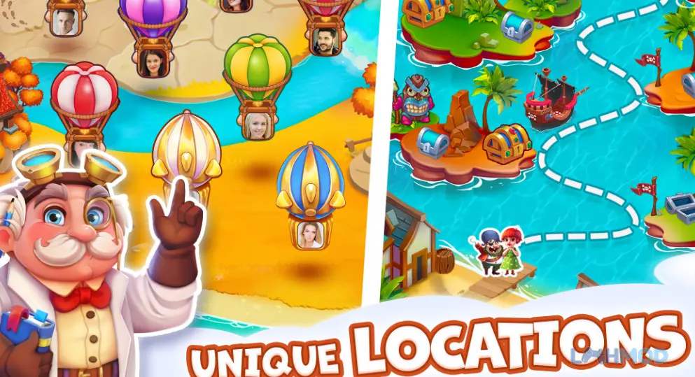 Ảnh 4 của Tải Pirate Treasures Jewel Gems Apk 2.0.130 cho Android iOs Thuyền trưởng cùng thủy thủ đoàn chó biển dũng cảm