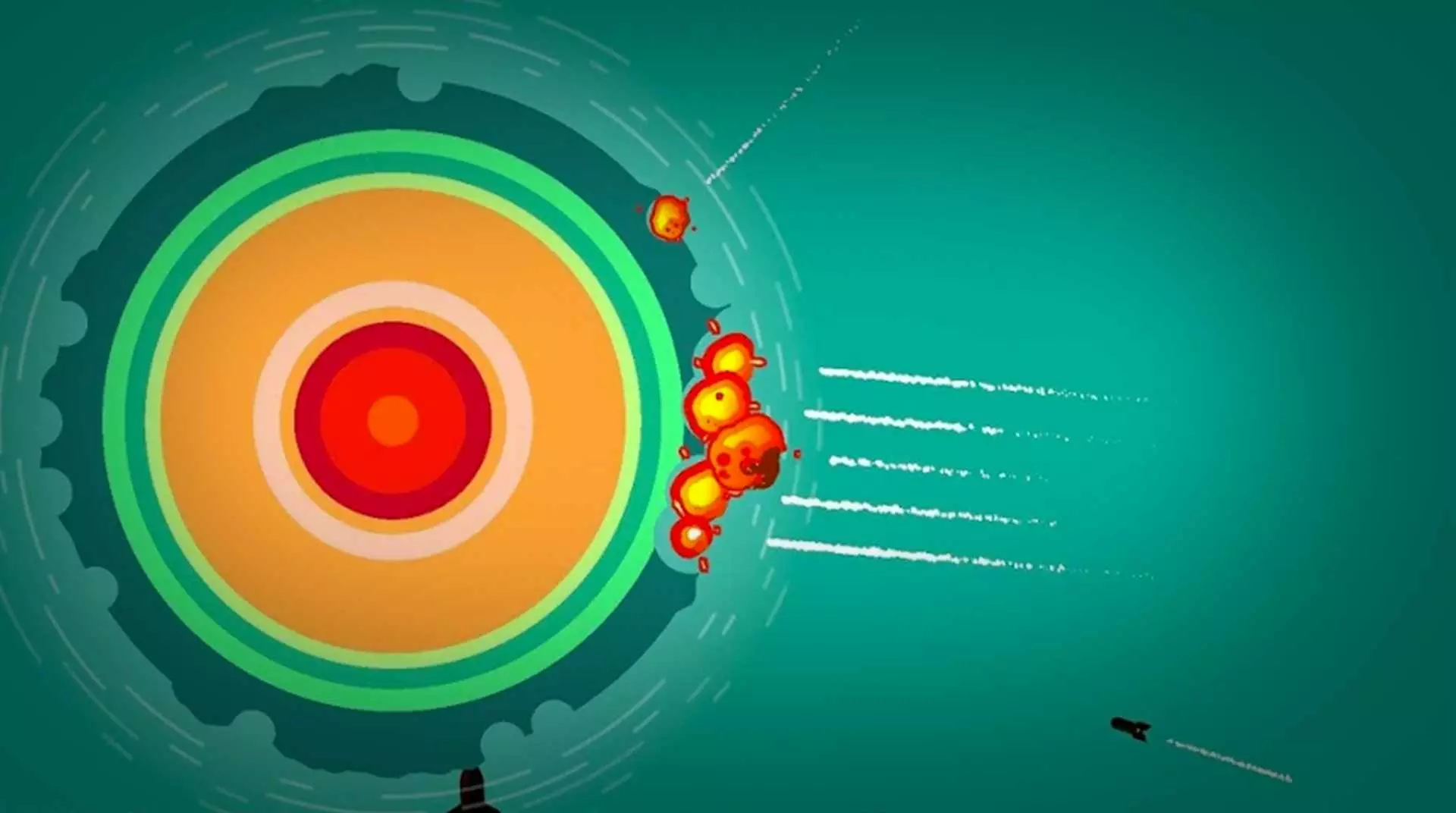 Ảnh 4 của Planet Bomber Mod APK 7.4.1 (Menu, Vô Hạn Tiền) Hiệu ứng nổ và các mảnh vỡ khi hành tinh bị phá hủy trong Planet Bomber!