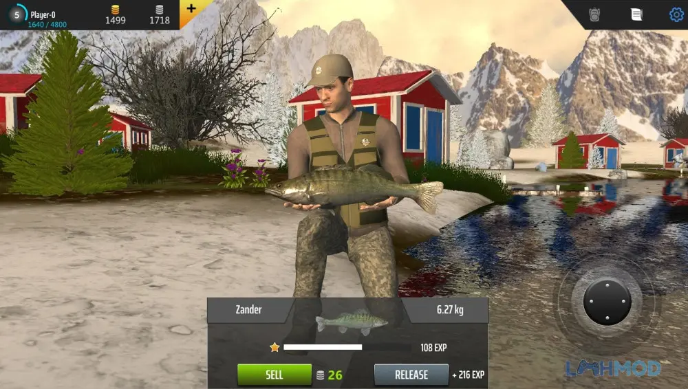 Ảnh 2 của Tải Professional Fishing Mod Apk 1.41 (Vô hạn tiền) cho Android iOs Người chơi đang câu cá trên hồ trong Professional Fishing