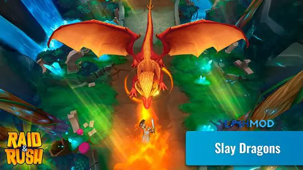 Ảnh 3 của Tải Raid & Rush MOD APK 1.1.16 (Phần thưởng miễn phí) Android iOS Hai nhân vật hiệp sĩ và cung thủ đứng trên bản đồ chiến đấu