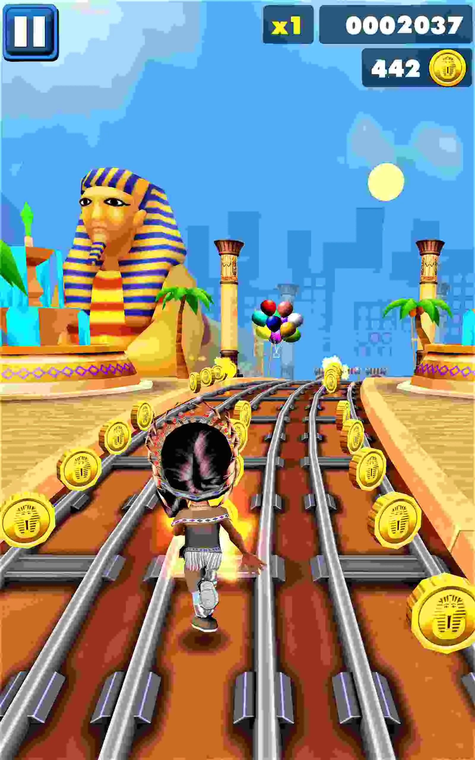 Ảnh 3 của Rail Rush Mod APK v1.9.24 (Menu, Mở Khóa, Vô Hạn Tiền) Toa xe Rail Rush tránh chướng ngại vật trong hầm mỏ