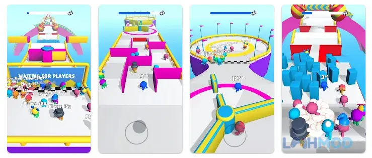 Ảnh 2 của Tải Run Royale Apk 1.9.7 cho Android iOs Vận động viên đang vượt chướng ngại vật trên đường đua đầy thử thách