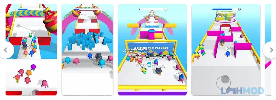 Ảnh 3 của Tải Run Royale Apk 1.9.7 cho Android iOs Nhiều vận động viên đang cạnh tranh nhau trên một bản đồ rộng lớn