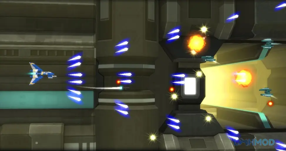 Ảnh 1 của Tải Sector Strike Mod Apk 1.2.5 (Vô Hạn Năng Lượng) cho Android iOs Tàu chiến không gian với hiệu ứng bắn đạn