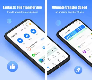 Ảnh 2 của Tải SHAREit Mod Apk 6.21.8_ww (Không Quảng Cáo) Android iOs Alt text mô tả giao diện chính của ứng dụng SHAREit với các tùy chọn gửi và nhận file