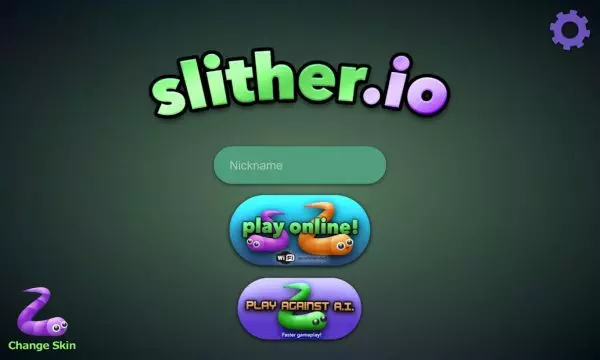 Ảnh 2 của Tải Hack Slither.io Mod APK V1.6.2 (Không Quảng Cáo) Giao diện chính trong game Slither.io với nhiều rắn