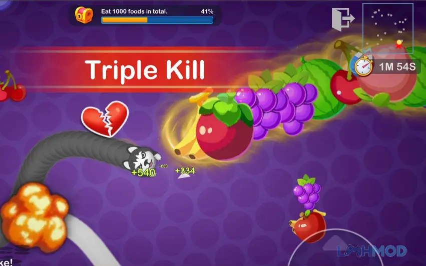 Ảnh 2 của Tải Snake Merge Mod Apk 1.0.27 (Increased Rewards) cho Android iOs Rắn đang hợp nhất và chiến đấu trong môi trường game Snake Merge Mod