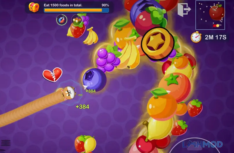 Ảnh 3 của Tải Snake Merge Mod Apk 1.0.27 (Increased Rewards) cho Android iOs Trận chiến khốc liệt giữa nhiều rắn trong Snake Merge Mod với các vật phẩm tăng sức mạnh
