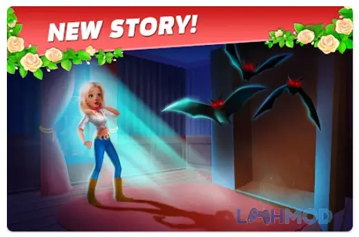 Ảnh 2 của Tải Solitaire: Texas Village Mod 1.0.40 (Vô hạn tiền) cho Android iOs Giao diện chơi Solitaire Texas Village với các lá bài Tripeaks và khung cảnh ngôi nhà nông thôn