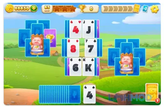 Ảnh 3 của Tải Solitaire: Texas Village Mod 1.0.40 (Vô hạn tiền) cho Android iOs Người chơi đang trang trí nội thất trong Solitaire Texas Village, hiển thị các vật phẩm và tùy chọn thiết kế