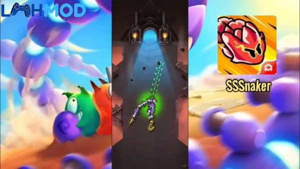 Ảnh 1 của Tải Sssnaker APK 1.0.9 cho Android iOS Giao diện gameplay Sssnaker với con rắn di chuyển trong mê cung