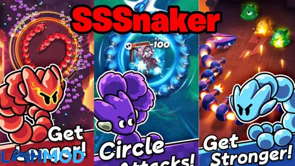 Ảnh 2 của Tải Sssnaker APK 1.0.9 cho Android iOS Cận cảnh con rắn Sssnaker và các loại mồi đặc biệt trong màn chơi