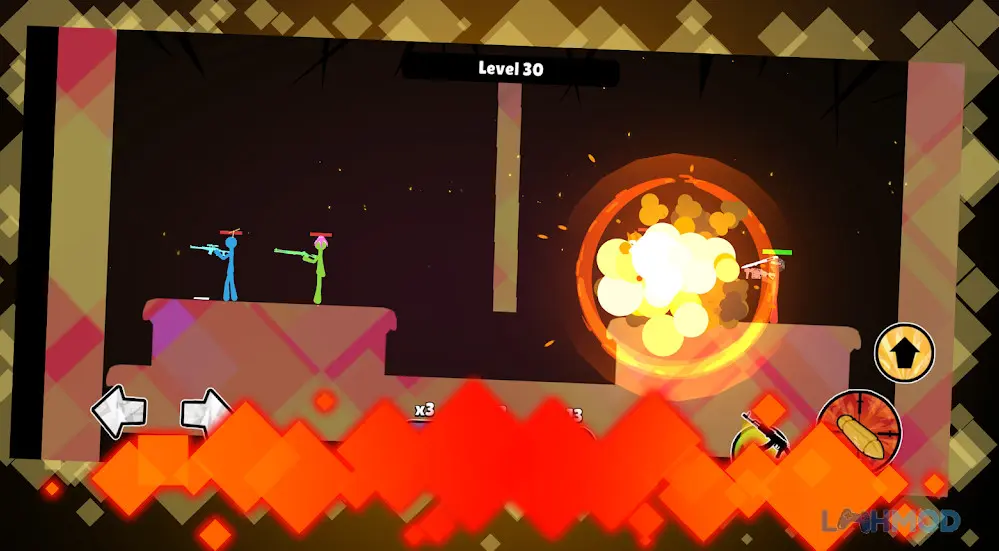 Ảnh 1 của Tải Stickman Battle Fight Round Apk 1.04 cho Android iOs Gameplay với nhân vật Stickman đang chiến đấu