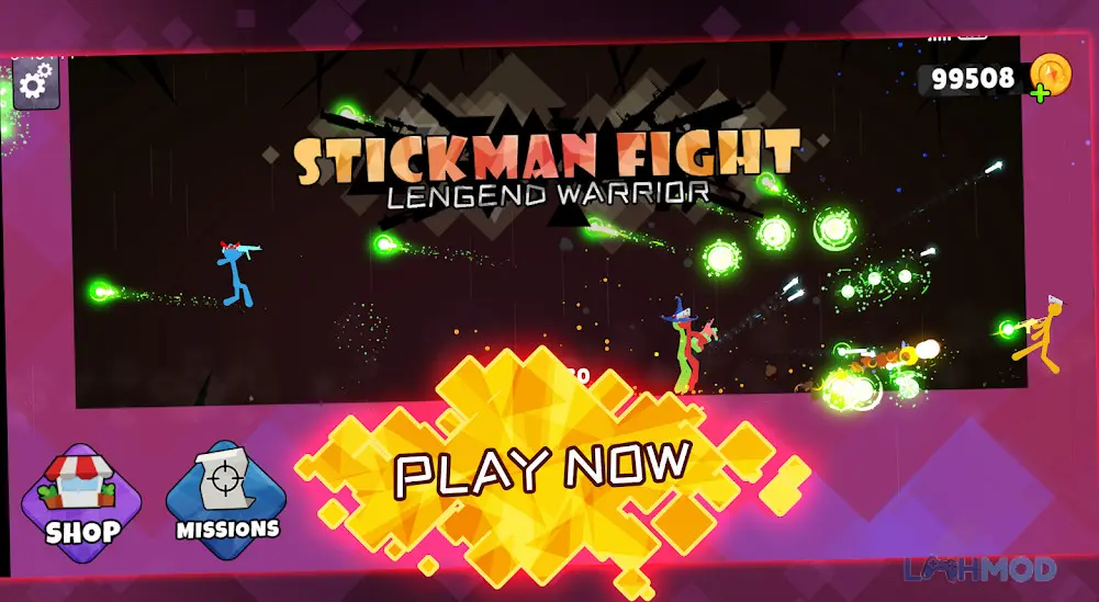 Ảnh 2 của Tải Stickman Battle Fight Round Apk 1.04 cho Android iOs Nhân vật Stickman cầm súng trong trận chiến