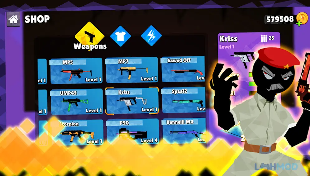 Ảnh 3 của Tải Stickman Battle Fight Round Apk 1.04 cho Android iOs Màn hình chọn nhân vật hoặc giao diện game