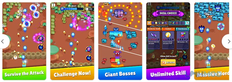 Ảnh 3 của Tải Survivor Block Shooter Apk 0.0.41 cho Android iOs Giao diện nâng cấp vũ khí và kỹ năng